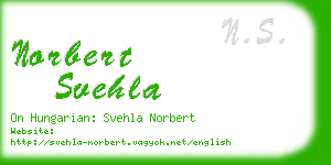 norbert svehla business card